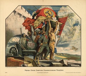 Plakat „Völker der Union der Sozialistischen Sowjetrepubliken“. Moskau